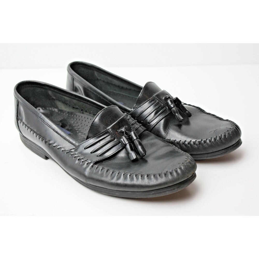 Giorgio Brutini Le Glove Loafer Men sz 11 Black Brazil Leather Tassel Dress Shoe